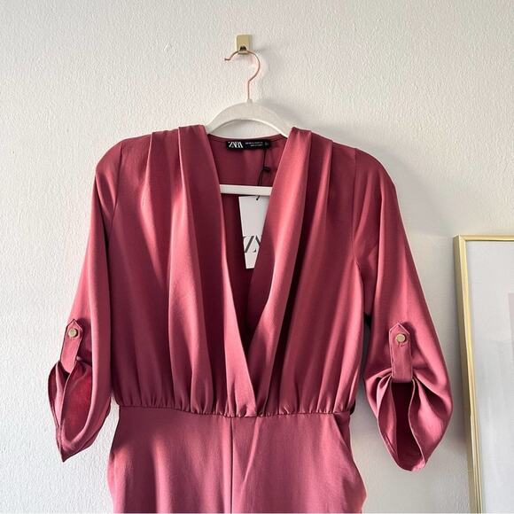 NWT ZARA BELTED WRAP JUMPSUIT - Picture 6 of 15